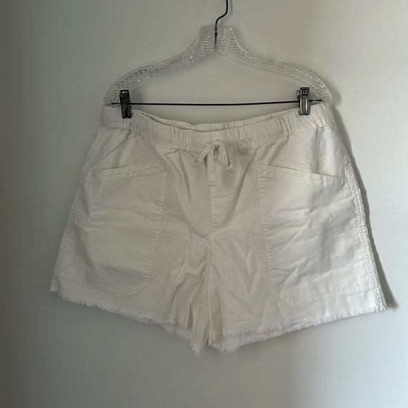 Roots Pants - Roots White Cotton/Linen Shorts